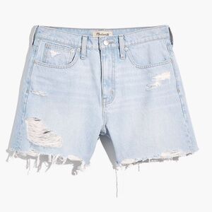 Madewell Relaxed Mid Length Denim jean Shorts NF035 Destructed Edition 33